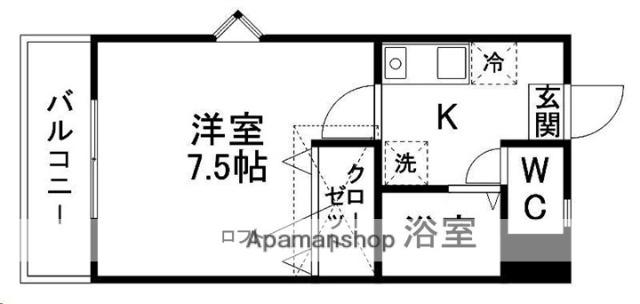 エイシィーヴィラ(1K/2階)の間取り写真