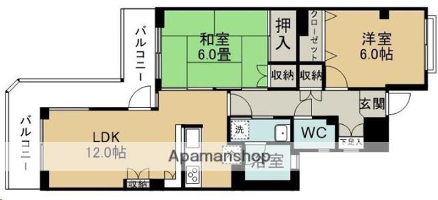 シャイン仙台柳生第1(2LDK/1階)の間取り写真