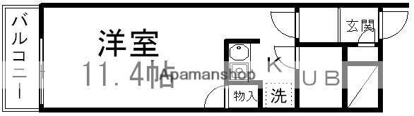 エスパシオ大町(ワンルーム/4階)の間取り写真