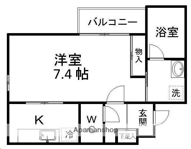 ヴュ・パノラマ(1K/1階)の間取り写真