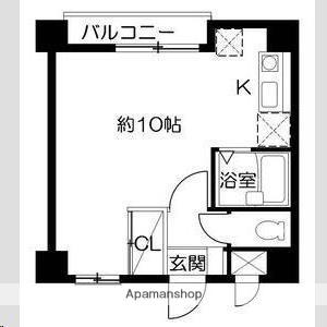 ピュールブラン(ワンルーム/2階)の間取り写真