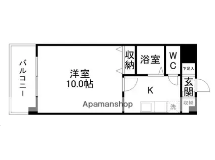 上杉五番館(1K/4階)の間取り写真