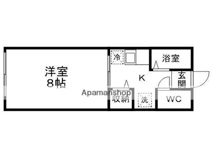 サンフラット(1K/1階)の間取り写真