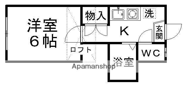 パレス台原第2(1K/1階)の間取り写真