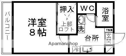 ティエラルージュB棟(1K/2階)の間取り写真