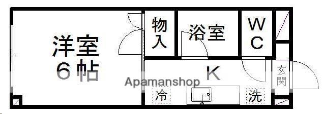 ピースフル宮千代(1K/3階)の間取り写真