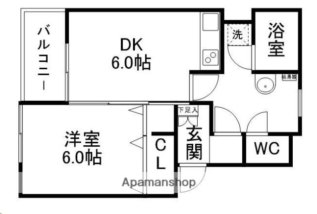 第十一ショーケービル(1DK/1階)の間取り写真