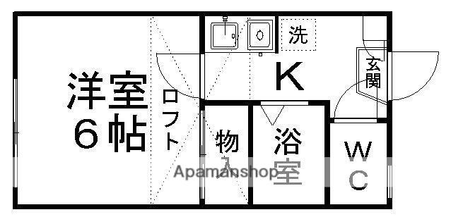 エコステージ鶴ケ谷(1K/1階)の間取り写真
