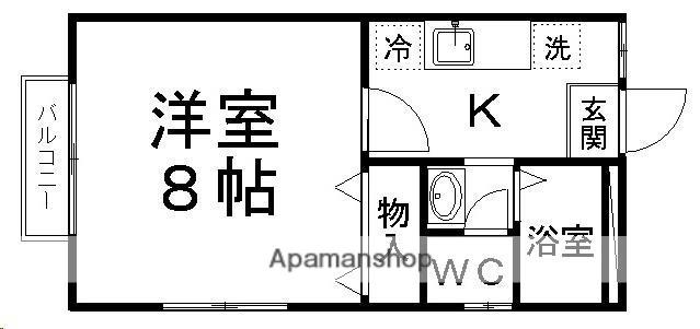 エクシード向山B棟(1K/1階)の間取り写真