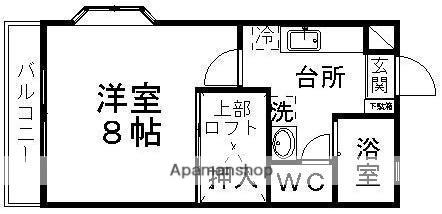 ティエラリバーサイドA棟(1K/1階)の間取り写真