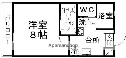 ティエラリバーサイドA棟(1K/1階)の間取り写真