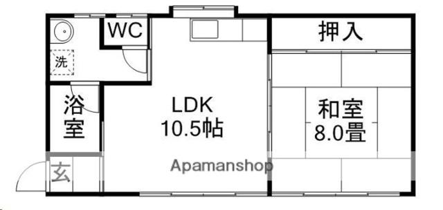 カーサ庄司(1LDK/2階)の間取り写真