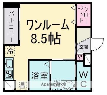 グラン・ドミール仙台駅東(ワンルーム/2階)の間取り写真