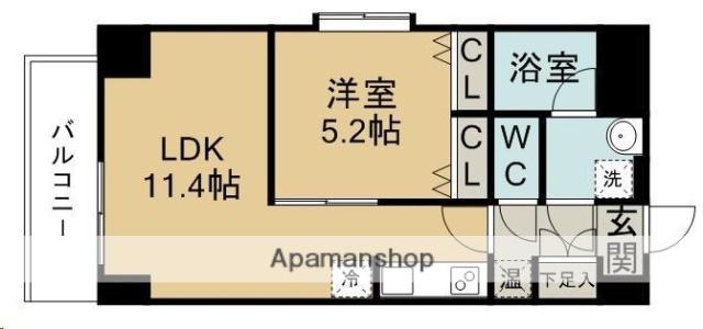 パークサイドレジデンス榴岡(1LDK/5階)の間取り写真