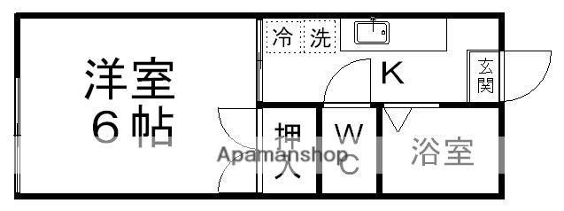 レジデンス連坊(1K/1階)の間取り写真