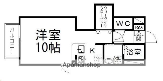 ラフィネ小鶴新田(1K/1階)の間取り写真