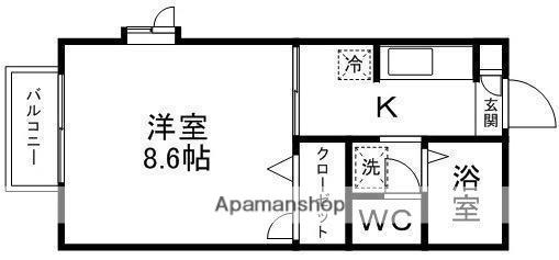 パルメゾン中田(1K/2階)の間取り写真