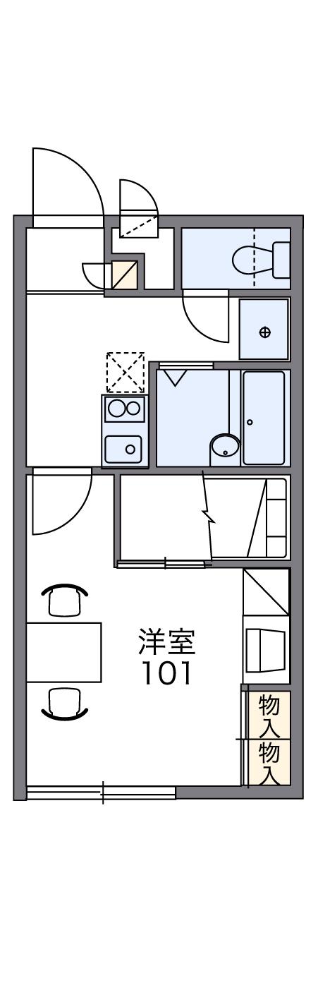 レオパレスオアシス中田(1K/2階)の間取り写真