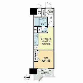 ライオンズプラザ長町中央(1DK/2階)の間取り写真