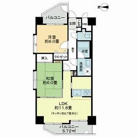 ライオンズマンション泉中央(2LDK/4階)の間取り写真