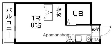 ベルシティ泉水(ワンルーム/2階)の間取り写真