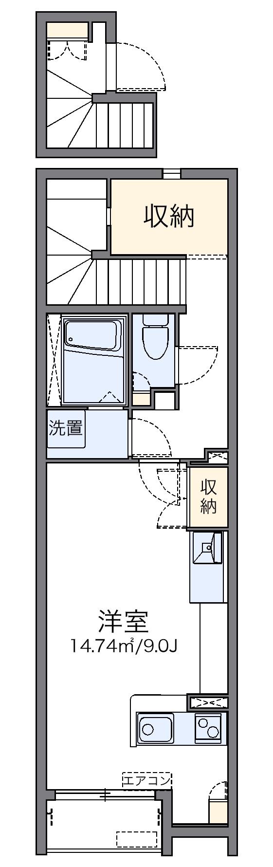 レオネクスト雷神Ⅱ(ワンルーム/2階)の間取り写真