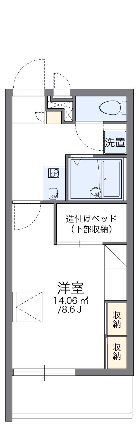 レオパレス北屋敷Ⅱ(1K/2階)の間取り写真
