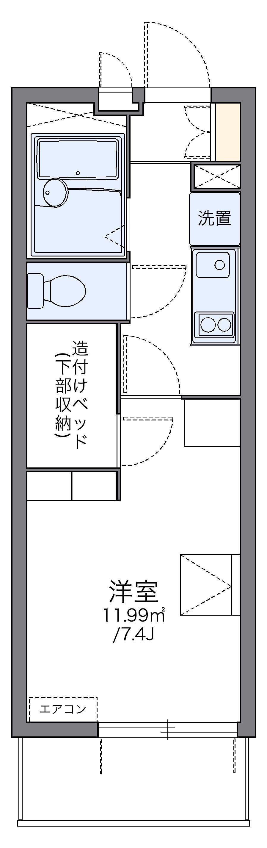 レオパレスシャローム上杉(1K/4階)の間取り写真