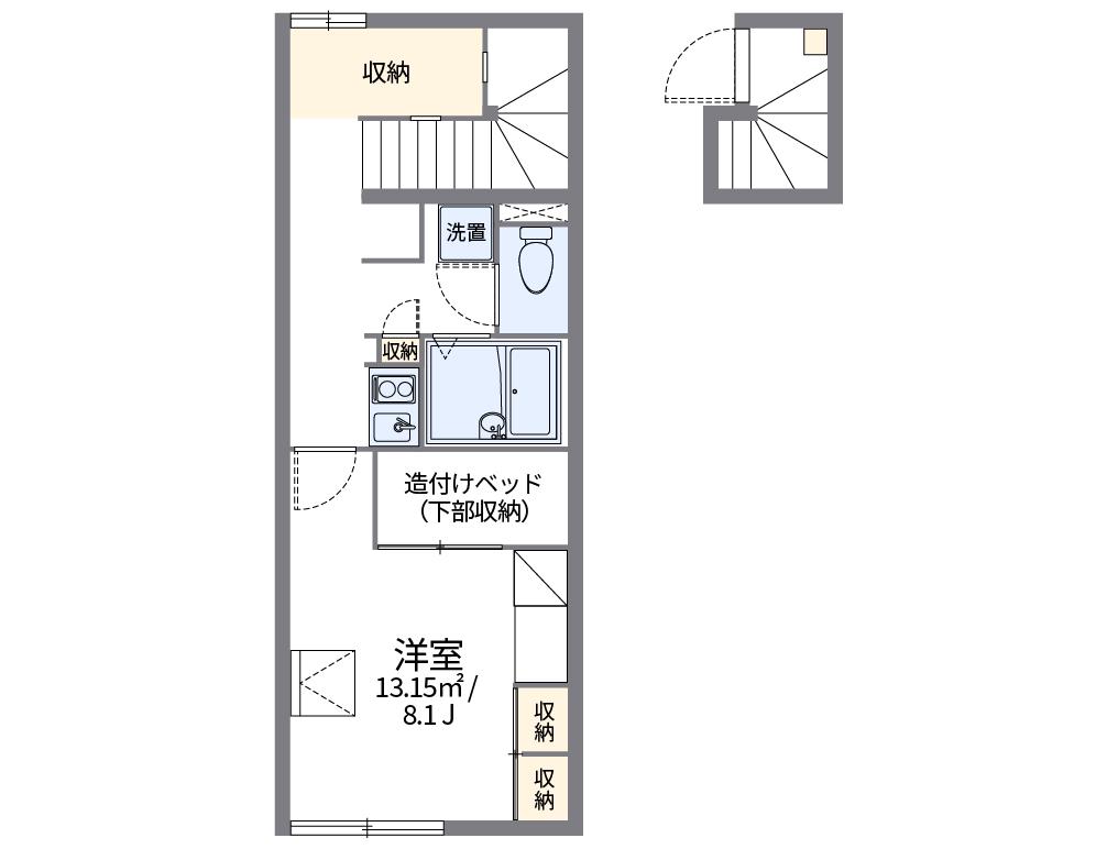レオパレス留ヶ谷(1K/2階)の間取り写真