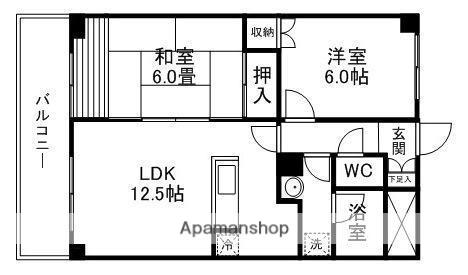 アークヒルズ小松島(2LDK/5階)の間取り写真