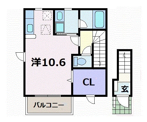 サニーハウス(ワンルーム/2階)の間取り写真
