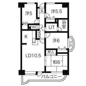 ダイアパレス大和通(4LDK/14階)の間取り写真