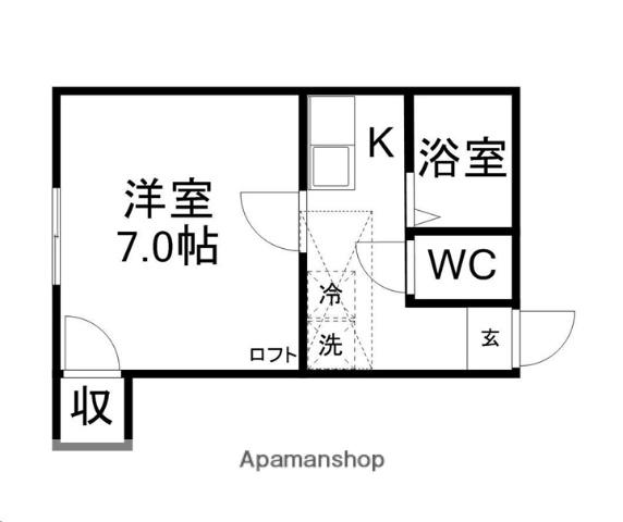 ハイム向山(1K/1階)の間取り写真