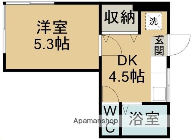 第2菊栄アパート(1DK/1階)の間取り写真