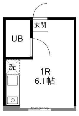 COLLINS(ワンルーム/2階)の間取り写真
