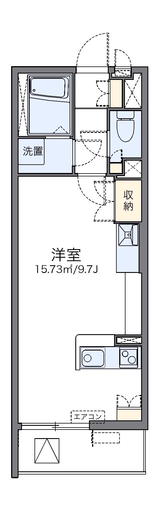 レオネクストヴィラージュ榴岡(ワンルーム/3階)の間取り写真