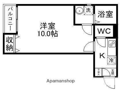 ルミネ仙台(1K/2階)の間取り写真