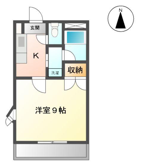 北山101ビル(1K/3階)の間取り写真