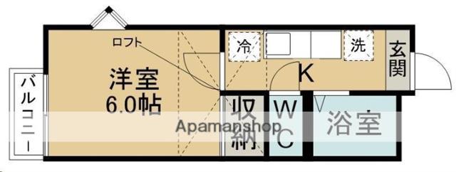 エトワール桜木(1K/2階)の間取り写真