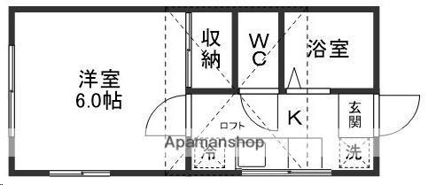 エトワール桜木(1K/1階)の間取り写真