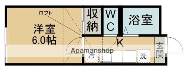 エトワール桜木(1K/1階)の間取り写真