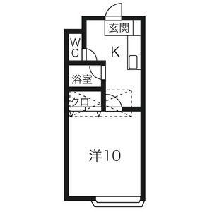 ピュアパレス(1K/1階)の間取り写真