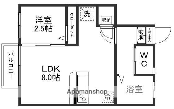 KAMIJI宮町(1LDK/1階)の間取り写真