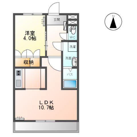 グランディール泰英1号館(1LDK/1階)の間取り写真