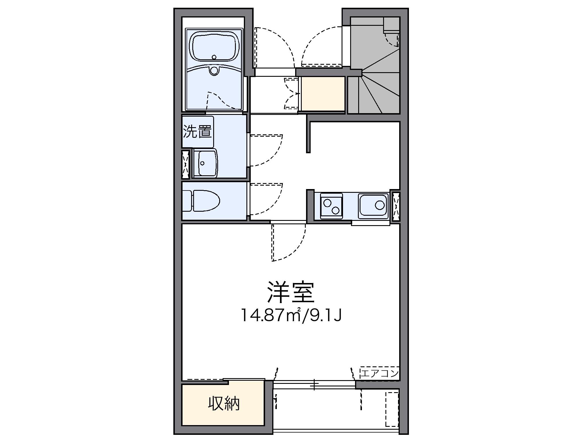 レオネクストDAI(1K/1階)の間取り写真
