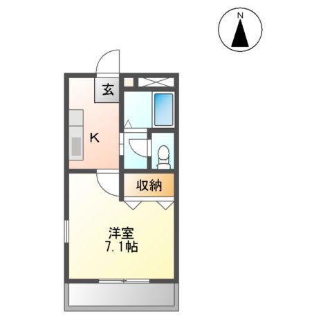 コンフォール(1K/1階)の間取り写真