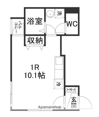 プチメゾンA(ワンルーム/1階)の間取り写真