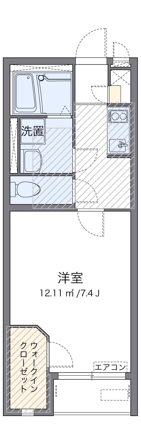 ミランダシュライン宮内(1K/2階)の間取り写真