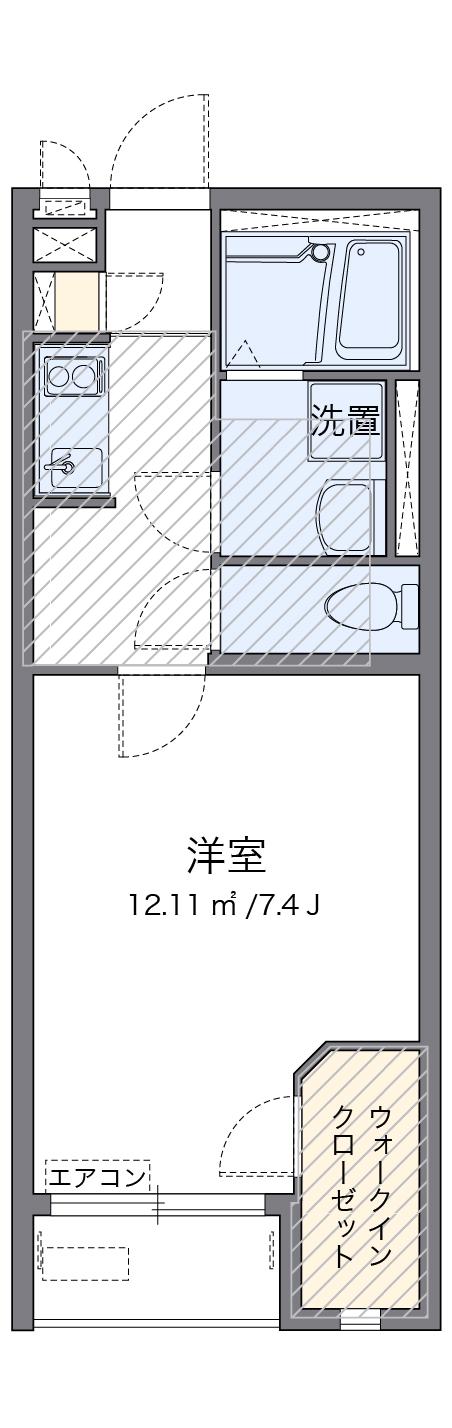 ミランダラ アルコバレーノ(ワンルーム/2階)の間取り写真
