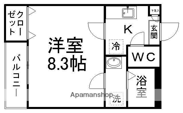 KAMIJI東照宮(1K/1階)の間取り写真